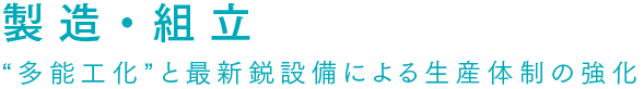 製造・組立 “多能工化”と最新鋭設備による生産体制の強化